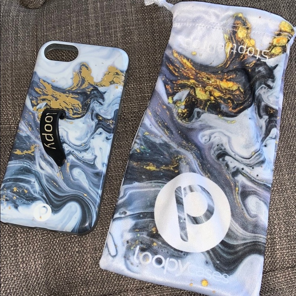 Loopy case for IPhone 8 .. marbles blue and gold